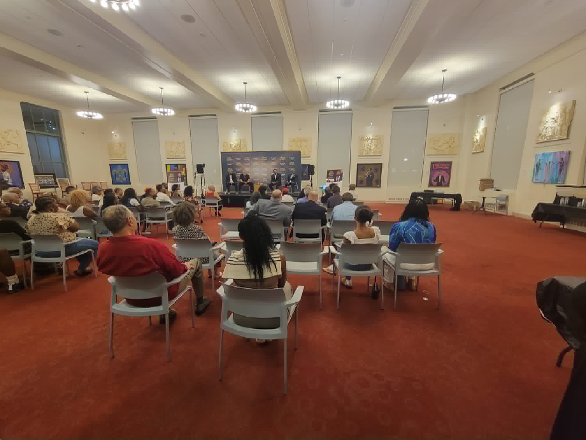 A full house at the Wilmington Public Library for the Open Doors book reading